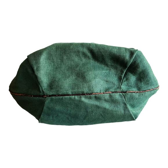 LUANA Green Canvas Hobo Bag Strappy Dual Handle Shoulder Handbag Zip Closure GUC - Picture 4 of 14